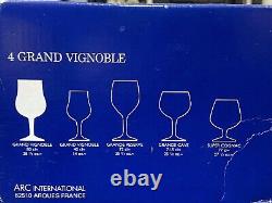 Cristal d'Arques Grand Vignoble Bordeaux Crystal Wine Glasses 28 Oz NIB RARE