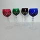 Cristal de Lorraine French Cut Crystal Wine Glasses Goblets Set of 4 Multicolor