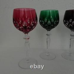 Cristal de Lorraine French Cut Crystal Wine Glasses Goblets Set of 4 Multicolor