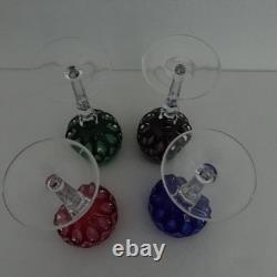 Cristal de Lorraine French Cut Crystal Wine Glasses Goblets Set of 4 Multicolor