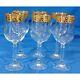 Cristalleria Fratelli Fumo Crystal Wine Glasses Regina Ricamo Oro 24K Gold Band