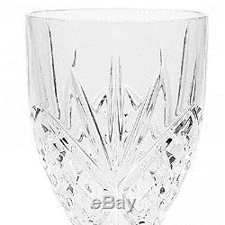 Crystal 12 Wine Goblet Set Glass Drink Ware Formal Dining Starburst Design New