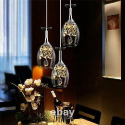 Crystal 3-Light LED Wine Glasses Ceiling Light Chandelier Fixtures Pendant Lamp