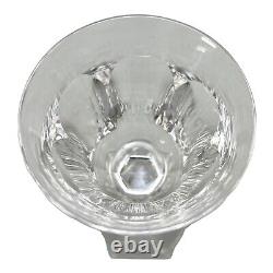 Crystal 6 Panel Wine Glass Clear Double Bulbous Stem 6 1/2 6pc