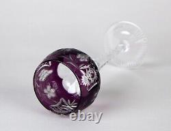 Crystal Clear Industries Grape Amethyst Cut to Clear Purple Hock Wine Glasses