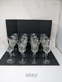 Crystal Clear Stemware Sunflower Footed Tall Wine Goblets approx 8 (set of 12)