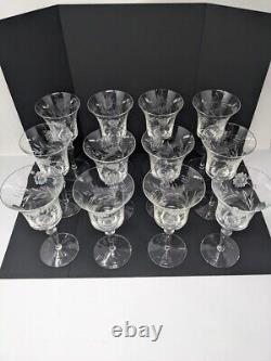 Crystal Clear Stemware Sunflower Footed Tall Wine Goblets approx 8 (set of 12)