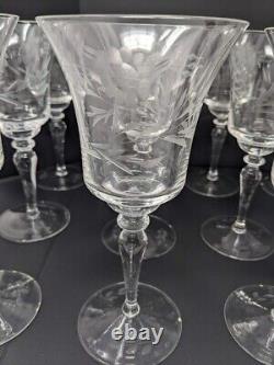 Crystal Clear Stemware Sunflower Footed Tall Wine Goblets approx 8 (set of 12)