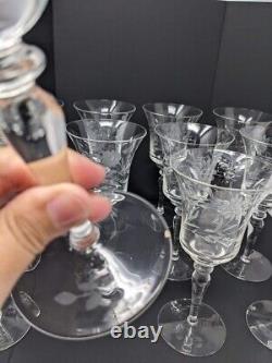 Crystal Clear Stemware Sunflower Footed Tall Wine Goblets approx 8 (set of 12)