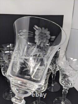 Crystal Clear Stemware Sunflower Footed Tall Wine Goblets approx 8 (set of 12)