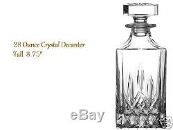Crystal Glass Liquor Whiskey Decanter Set 6 Tumblers Bottle Wine Stopper Scotch
