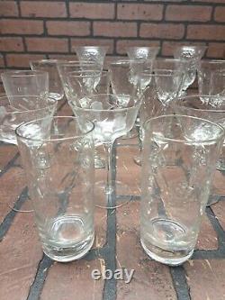 Crystal Glasses Various Sizes Large Lot Of 21 Unsure Of Brand