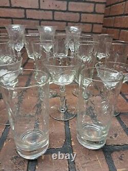 Crystal Glasses Various Sizes Large Lot Of 21 Unsure Of Brand