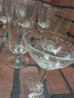 Crystal Glasses Various Sizes Large Lot Of 21 Unsure Of Brand