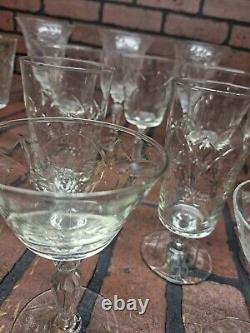 Crystal Glasses Various Sizes Large Lot Of 21 Unsure Of Brand