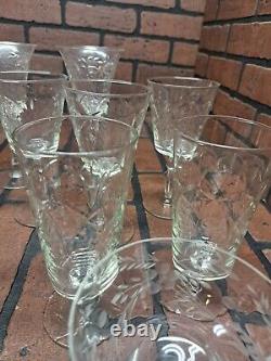 Crystal Glasses Various Sizes Large Lot Of 21 Unsure Of Brand