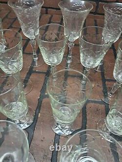 Crystal Glasses Various Sizes Large Lot Of 21 Unsure Of Brand