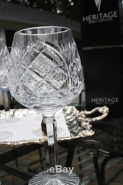 Crystal, Heritage Irish Oversized Cathedral Wine Goblets Leaded 10 Available