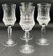 Crystal Set Of 4 Old Galway Star Cut Foot 7 1/4 Claret Wine Glasses By Galway