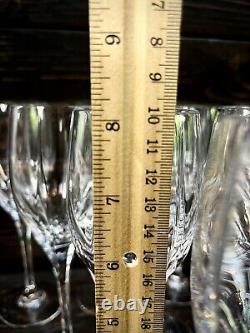 Crystal Vertical & Panel Cut Wine Glasses Multisided Stem 8 1/8 Set Of 10