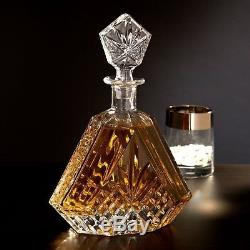 Crystal Whiskey Decanter Triangular Liquor Wine Glass Bottle Scotch Lead Free