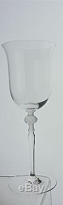 Crystal Wine Glass Set 8 Sasaki Clear & Frosted Leaf Ball Stem Isabelle Stemware