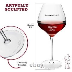 Crystal Wine Glasses Set of 4, 22 Oz Long Stem Modern Wine Glasses for White