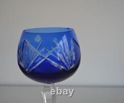 Crystal Wine Glasses, Set of 6, European Cut to Clear, 6 Brilliant Colors