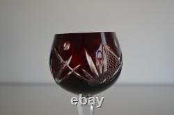 Crystal Wine Glasses, Set of 6, European Cut to Clear, 6 Brilliant Colors