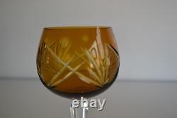 Crystal Wine Glasses, Set of 6, European Cut to Clear, 6 Brilliant Colors