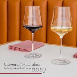 Crystal Wine Glasses, Set of 6 with Gift Box Premium, Universal Wine Glass