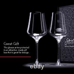 Crystal Wine Glasses, Set of 6 with Gift Box Premium, Universal Wine Glass