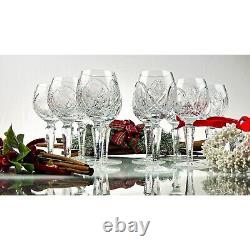 Crystal Wine Glasses Vintage Barware Floral Pattern Cut Glass Crystal Rose