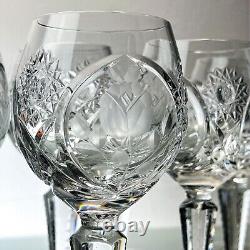 Crystal Wine Glasses Vintage Barware Floral Pattern Cut Glass Crystal Rose