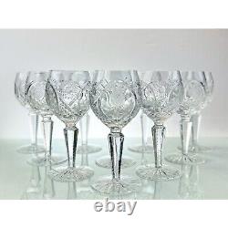 Crystal Wine Glasses Vintage Barware Floral Pattern Cut Glass Crystal Rose