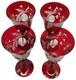 Crystal Wine Glasses, Williams Sonoma, rare Red Pinecone Cut to Clear, Four