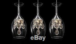 Crystal Wine glasses Chandelier Ceiling Lights Pendant Lamp LED Lighting