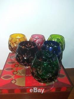 Crystal set of 6 wine glasses and decanter Nachtmann