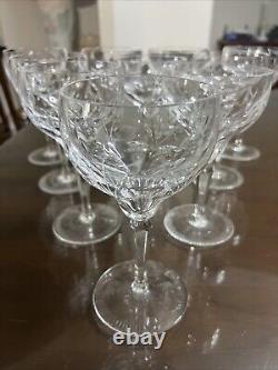 Cut Crystal Wine Glasses 24% Lead crystal 6 3/4x 3 3/4-Set of 10