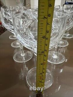 Cut Crystal Wine Glasses 24% Lead crystal 6 3/4x 3 3/4-Set of 10