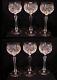 Cut Glass Wine Goblets with Cut Thistle Design