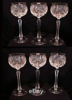 Cut Glass Wine Goblets with Cut Thistle Design