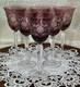 Cut to Clear Glass Crystal 7 3/4 Set of 6 Bohemia Amethyst Wine Glasses Goblets