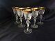 Czech bohemia crystal glass Wine glasses 17cm 6pc decorated double gold