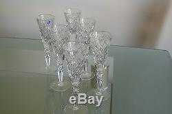 DIAMOND CUT pattern TALL High quality CRYSTAL wine glasses, Set of 6, Russia