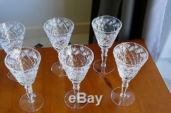 DIAMOND CUT pattern WIDE High quality CRYSTAL wine glasses, Set of 6, Russia
