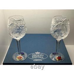 DRESDEN KRISTALL Pair of Wine Glasses