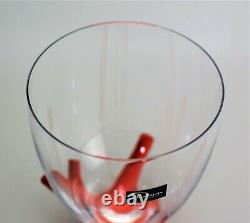 Daum Wine Glass Trapani Coral Signed Crystal