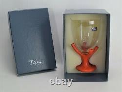 Daum Wine Glass Trapani Coral Signed Crystal