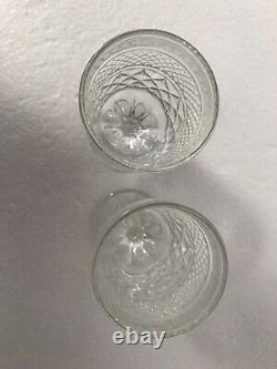 Diamond Glass Crystal Starburst Sunburst Goblet Vintage Mid Century Modern Clear